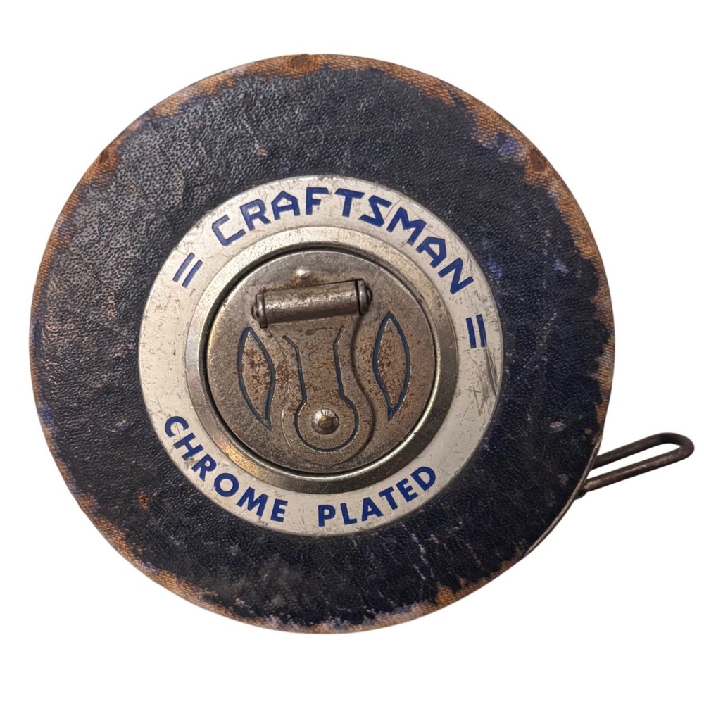 Vintage Craftsman | 50 Feet Tape Measure‎ Chrome Plated Manual Wind Made in USA